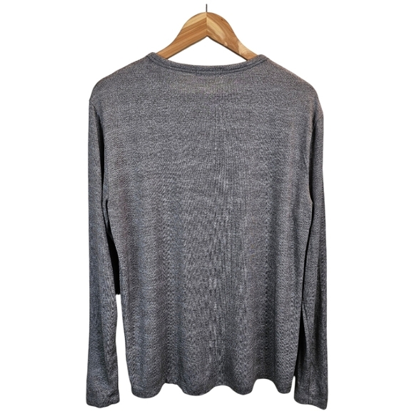 Men's Theory Gray Snap Henley Shirt In Modal Jersey Size Large Comfort Casual - Picture 4 of 12